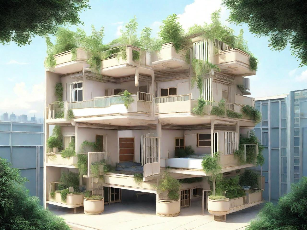 宿舍顶层创意平面设计:空中花园的奇幻之旅