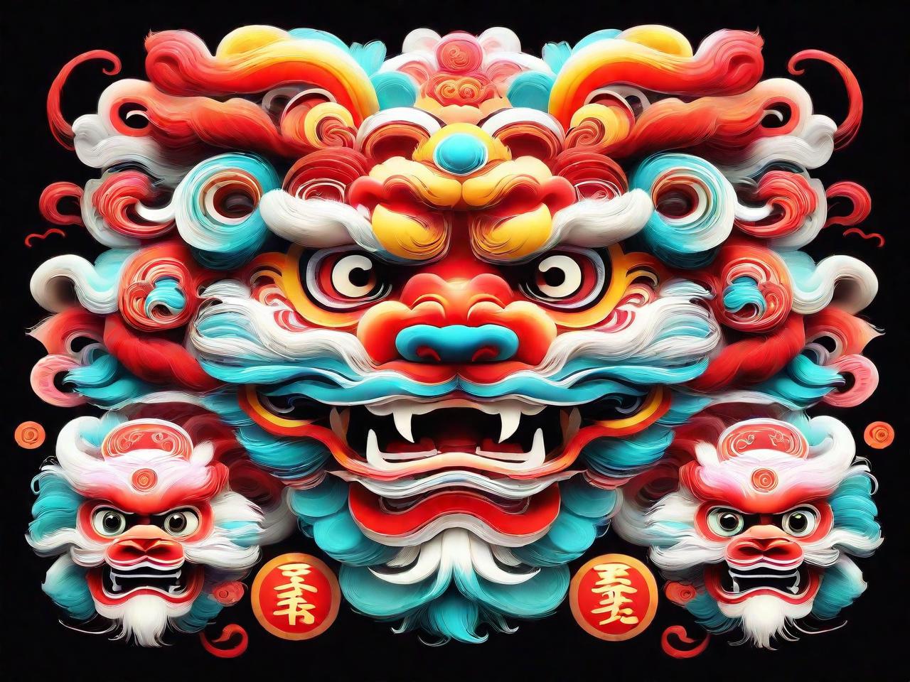 《舞狮风华：视频与平面设计中的视觉盛宴》