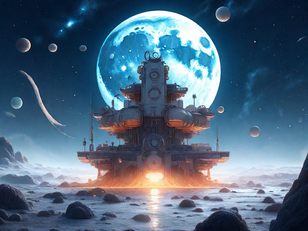《月宫幻境:登月平面设计图片高清赏析》