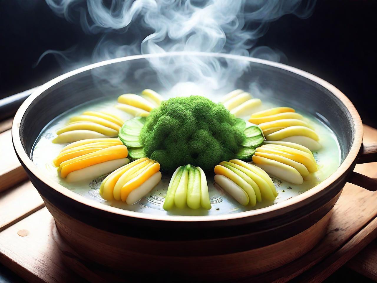 蒸菜之美：平面设计中的蒸汽画卷