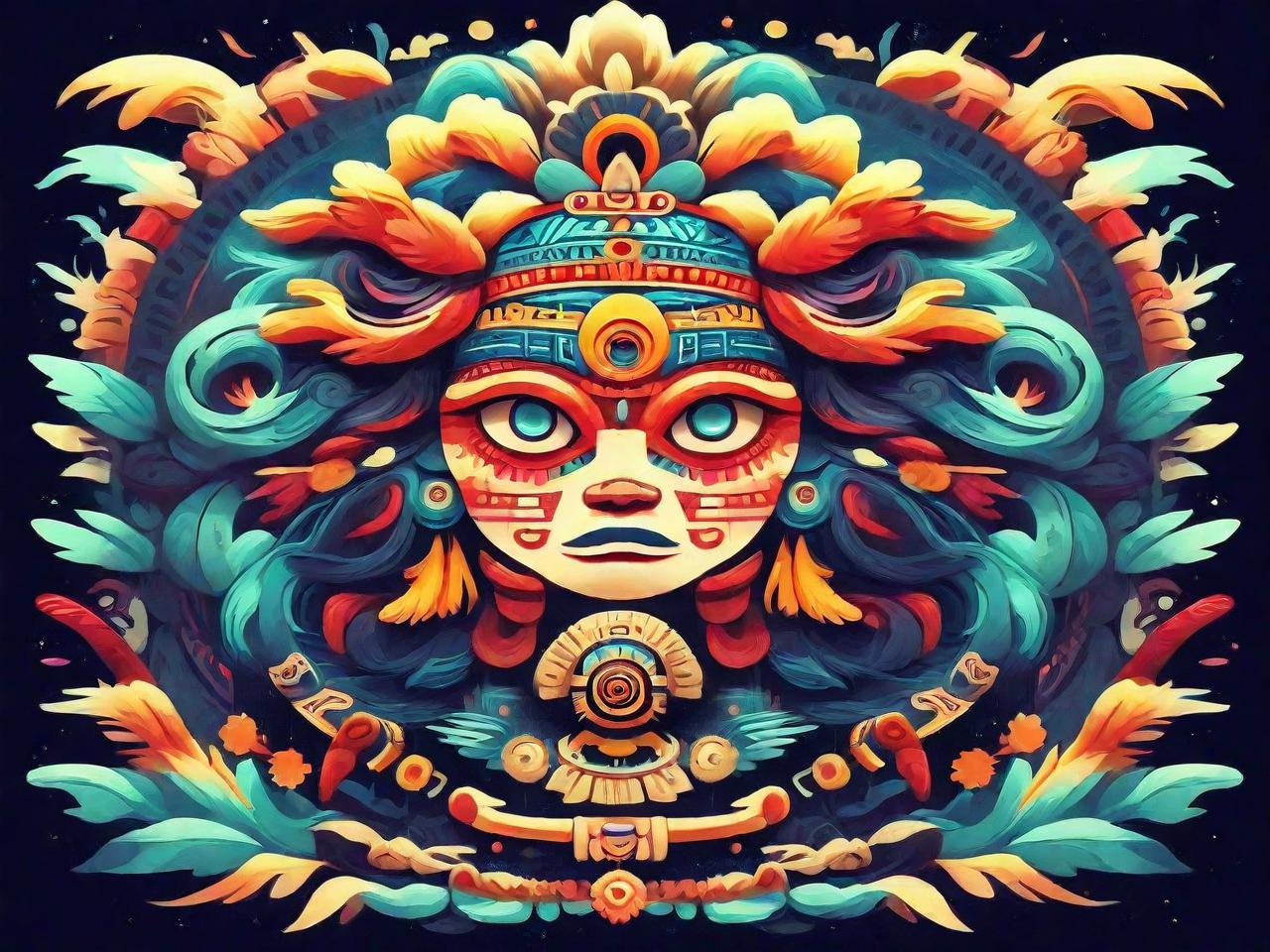 玛雅风情：插画平面设计中的神秘之旅