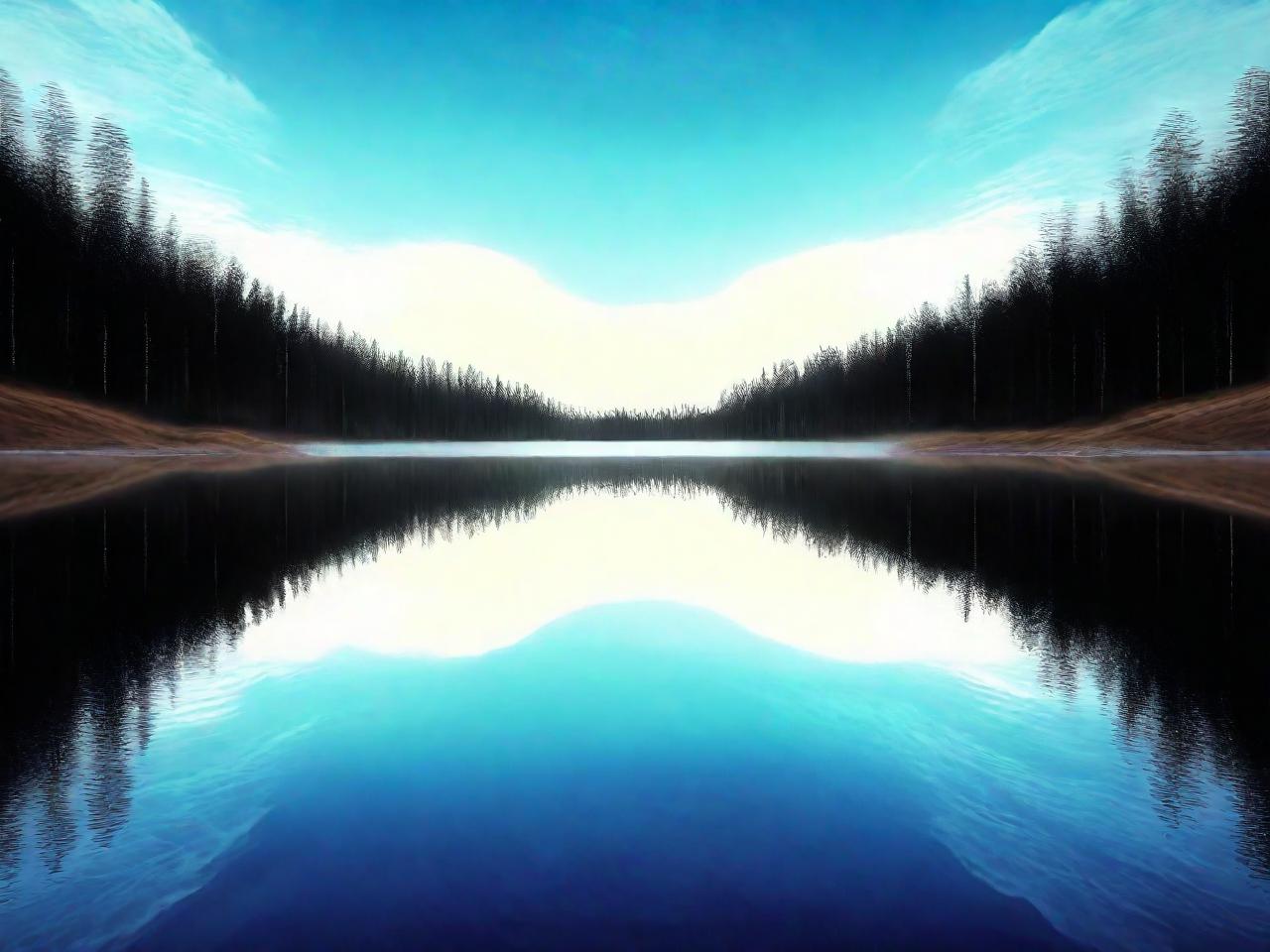 湖面倒影：一场湖面绘画的平面设计奇遇