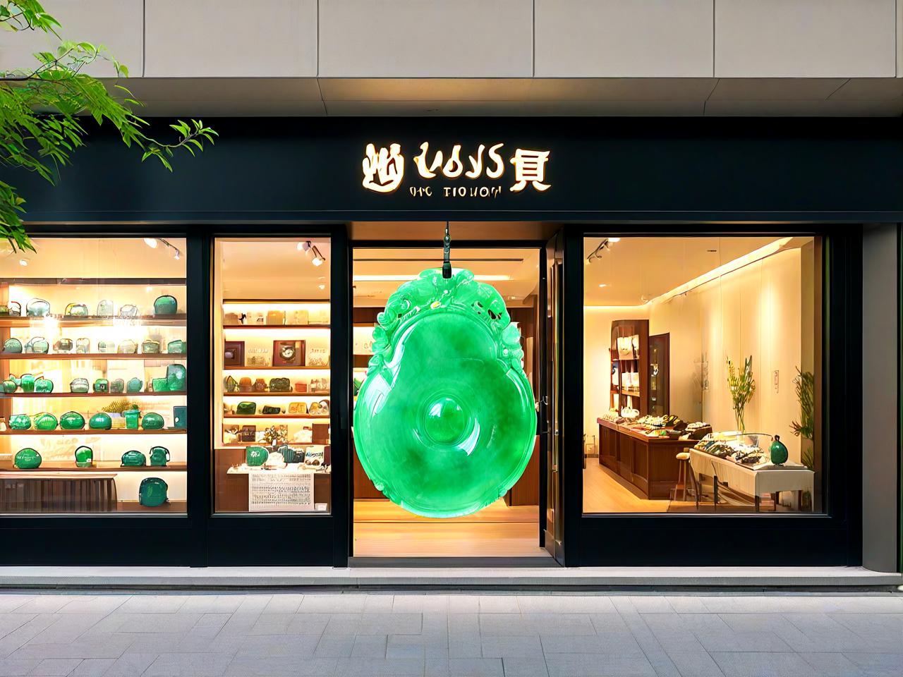 翡翠店铺：绿意盎然的视觉盛宴