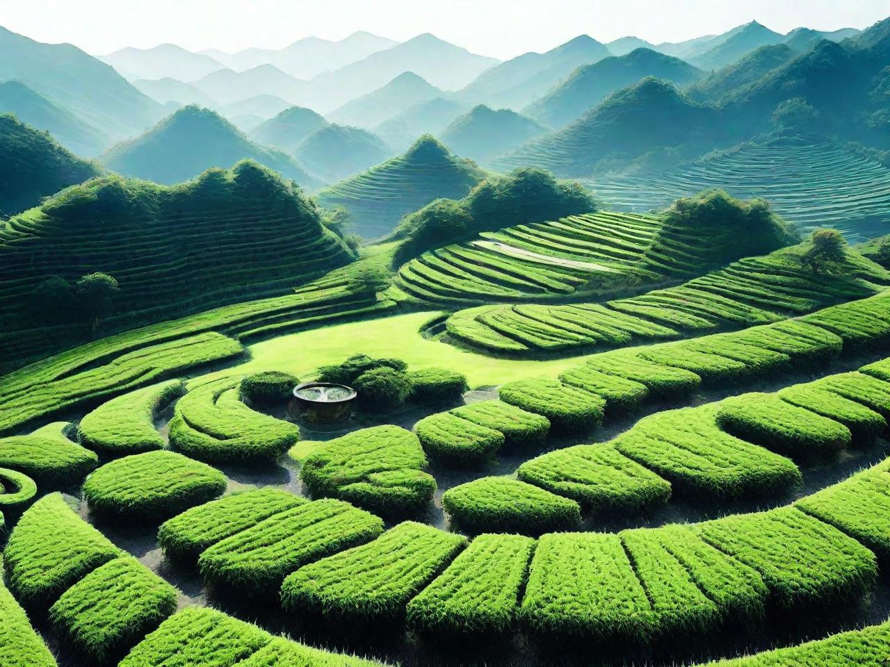茶园画卷：总平面设计的高清视觉盛宴