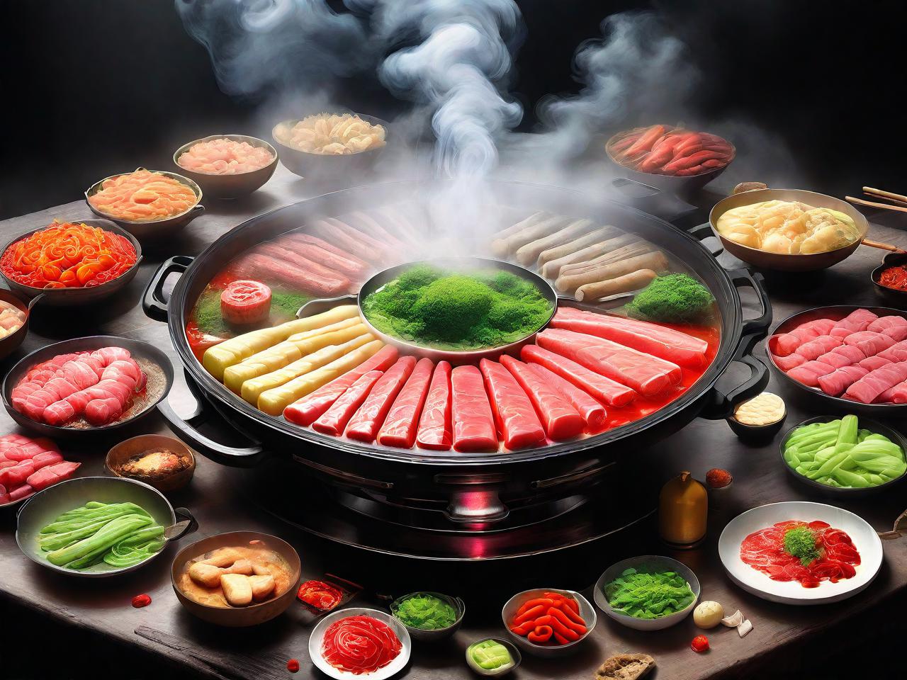 《火锅盛宴：一幅画中的味蕾狂欢》